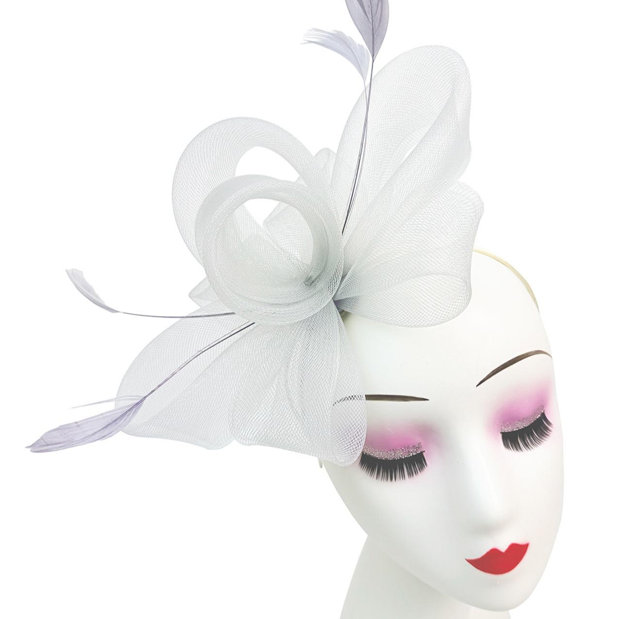 Flower & Feathers Detailed Fascinator Hat with Headband and Clip in Vibrant Colors for Special Occasions