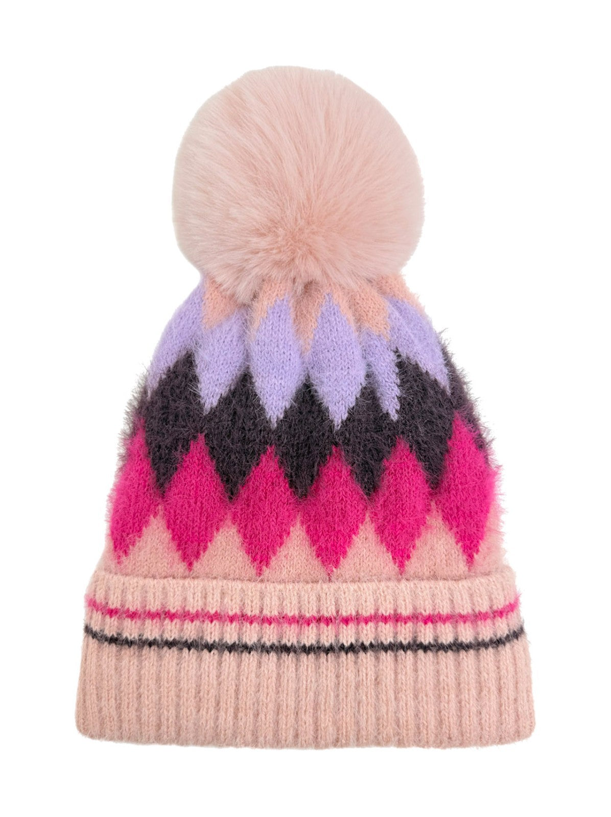 Gradient Color Wool Beanie Women's Winter Fuzzy Insulated Colorful Knit Hat Thic