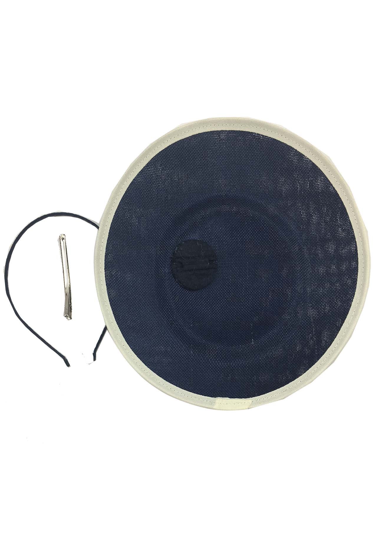 Ladies Floral Pattern Fascinator with Satin Loops and Teardrop Feathers Headband Hair Clip Pin for Special Occasions