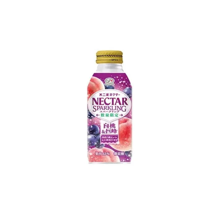 Fujiya Nectar Sparkling White Peach & Kyoho Grape Bottle 不二家白桃巨峰葡萄飲 瓶装