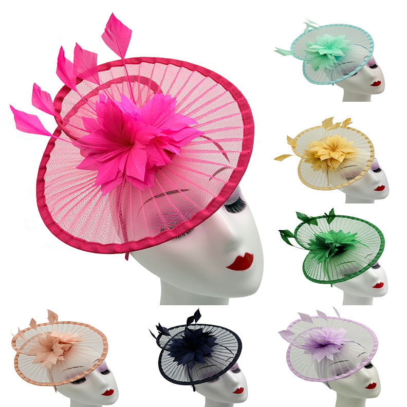 Fascinator Women's Large Headband Clip Hat For WeddingsLadies Day Races Ascot