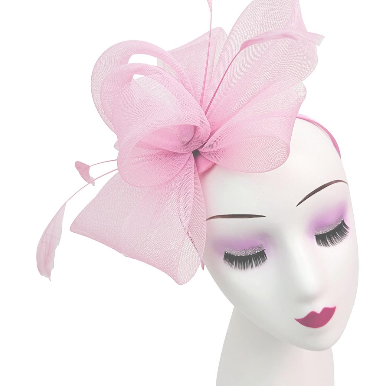 Flower & Feathers Detailed Fascinator Hat with Headband and Clip in Vibrant Colors for Special Occasions