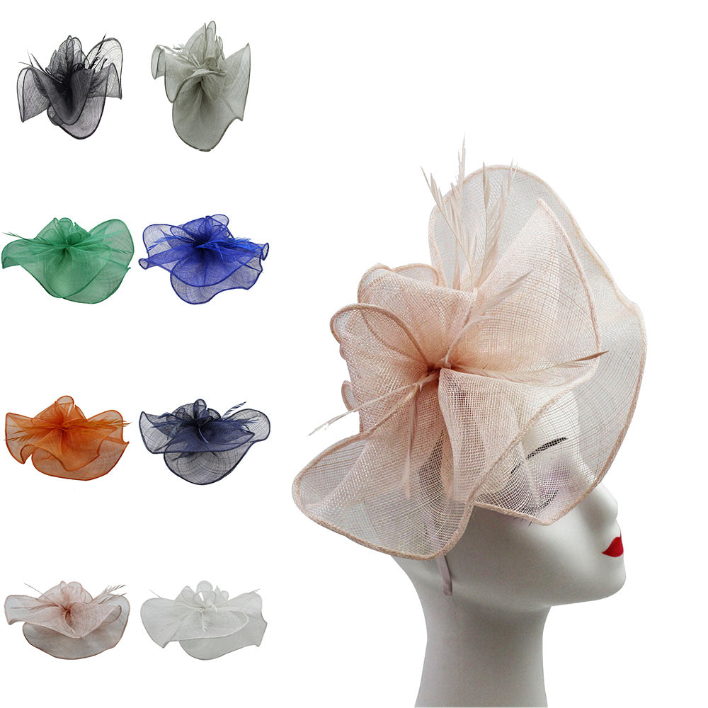 Ruffles Trimmed Edge Sinamay Fascinator in Elegant Colors for Special Occasions