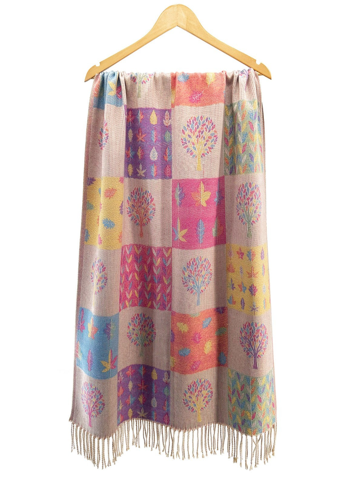 Colorful double-sided scarf for women's 2025 autumn and winter ginkgo new high-e