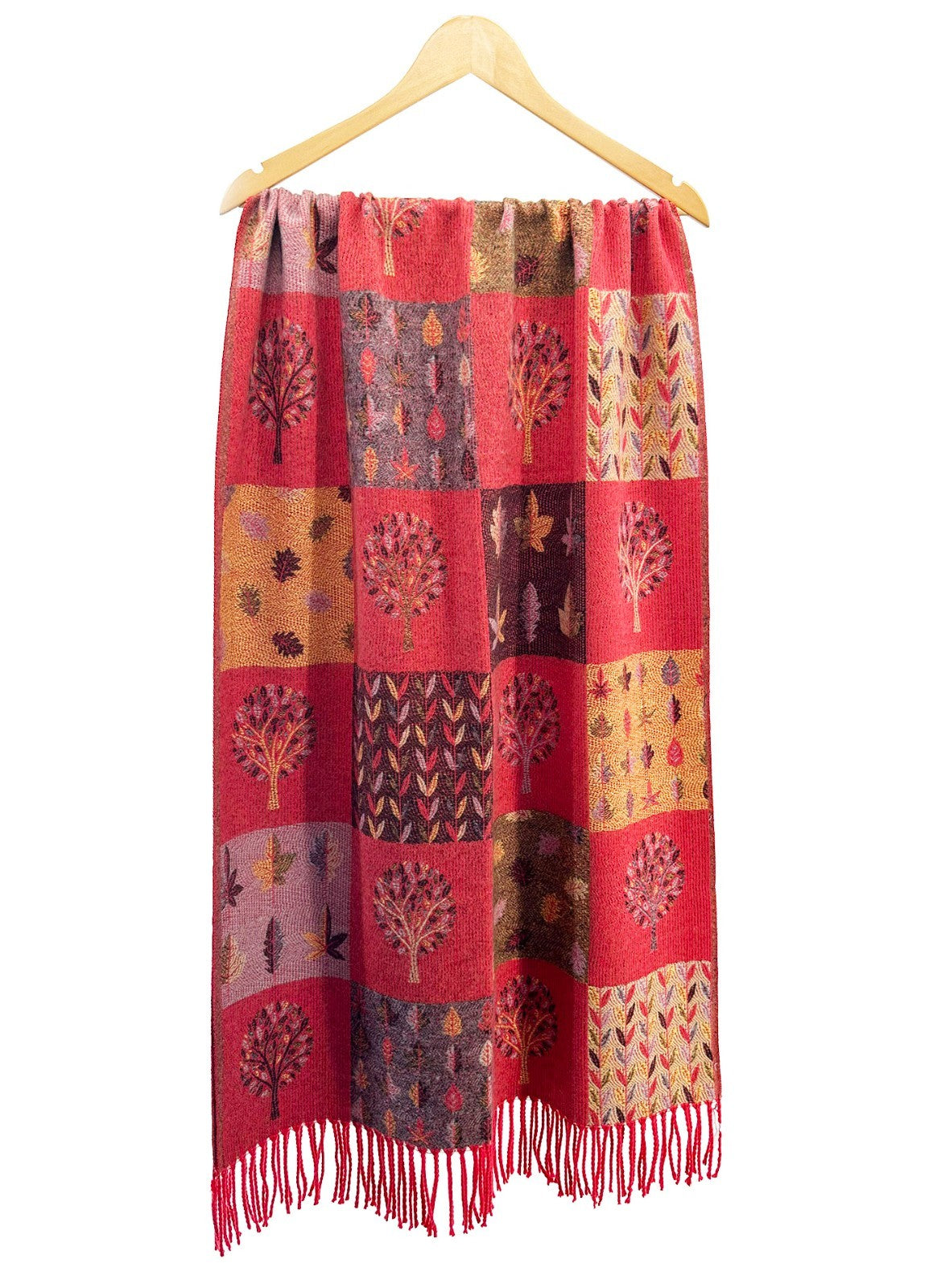 Colorful double-sided scarf for women's 2025 autumn and winter ginkgo new high-e