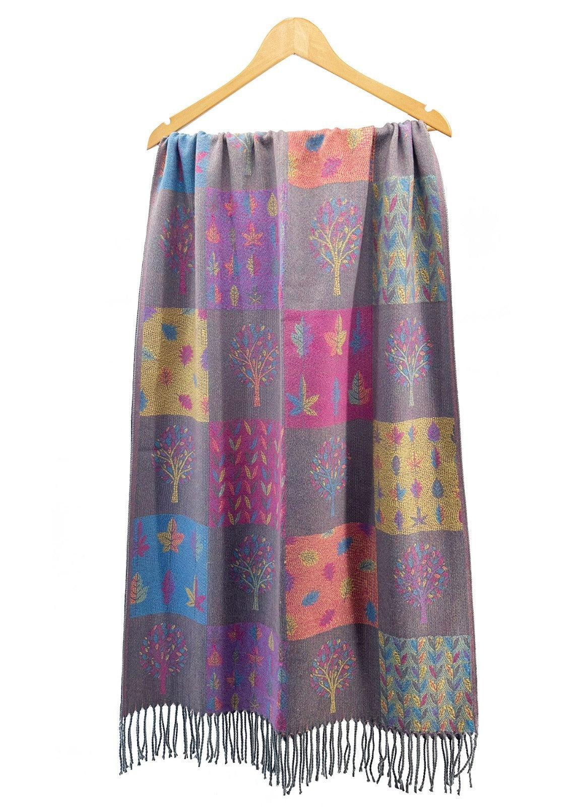 Colorful double-sided scarf for women's 2025 autumn and winter ginkgo new high-e