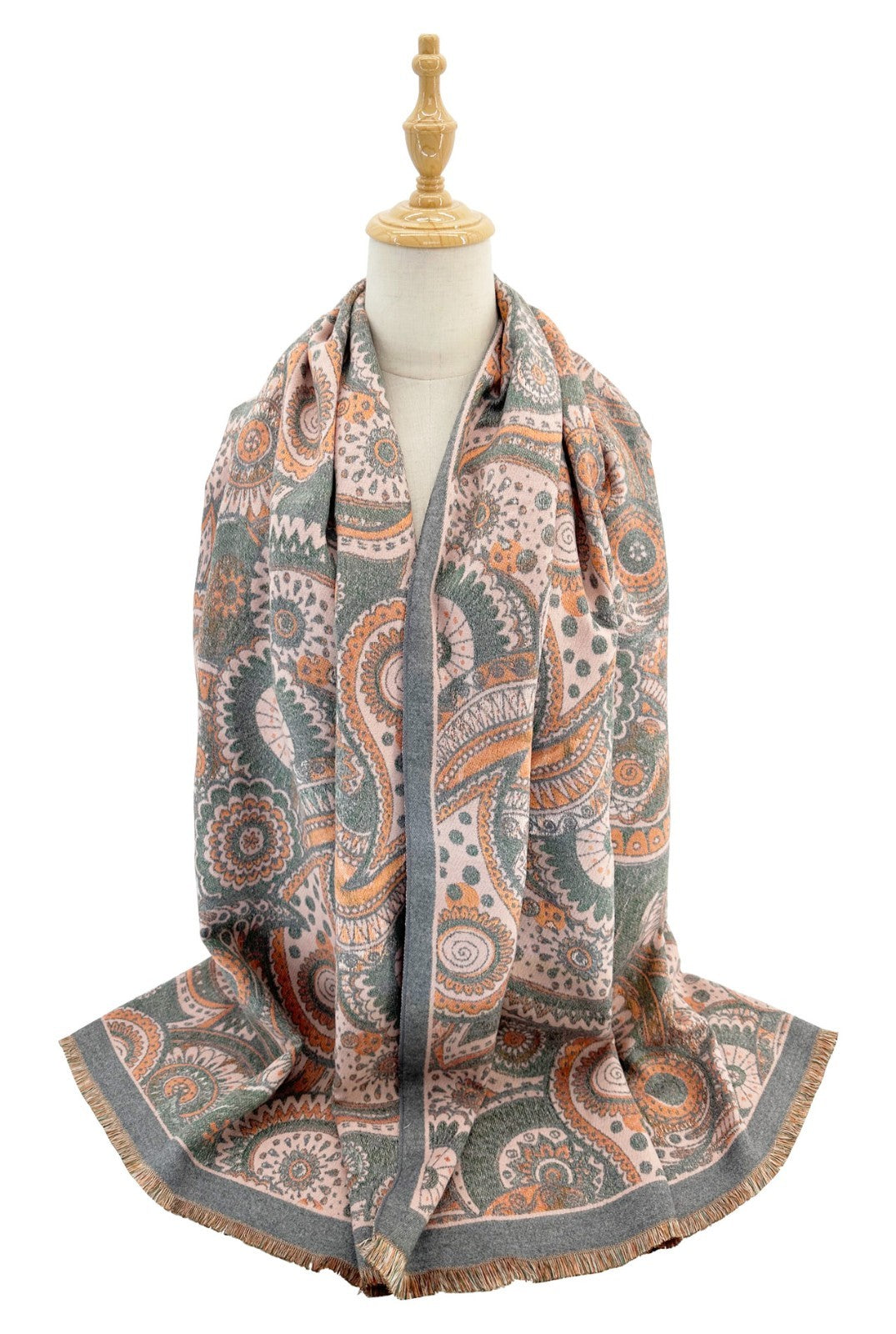 Colorful double-sided scarf for women's 2025 autumn and winter ginkgo new high-e