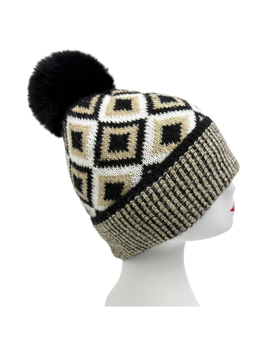 Gradient Color Wool Beanie Women's Winter Fuzzy Insulated Colorful Knit Hat Thic