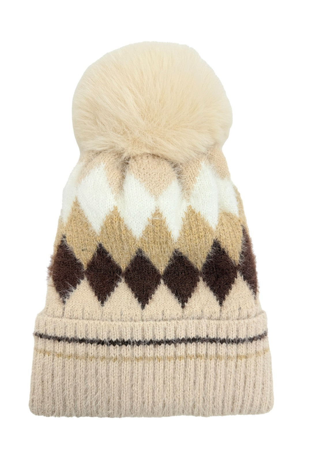 Gradient Color Wool Beanie Women's Winter Fuzzy Insulated Colorful Knit Hat Thic