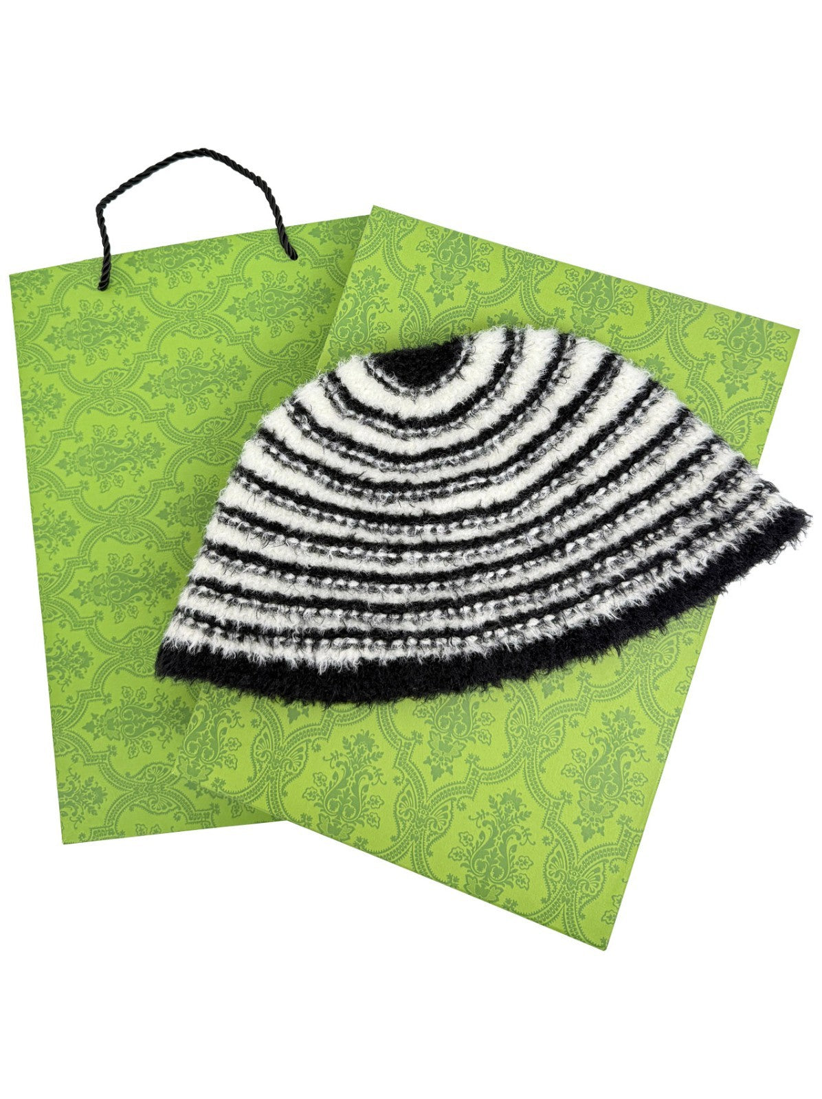 Gradient Color Wool Beanie Women's Winter Fuzzy Insulated Colorful Knit Hat Thic