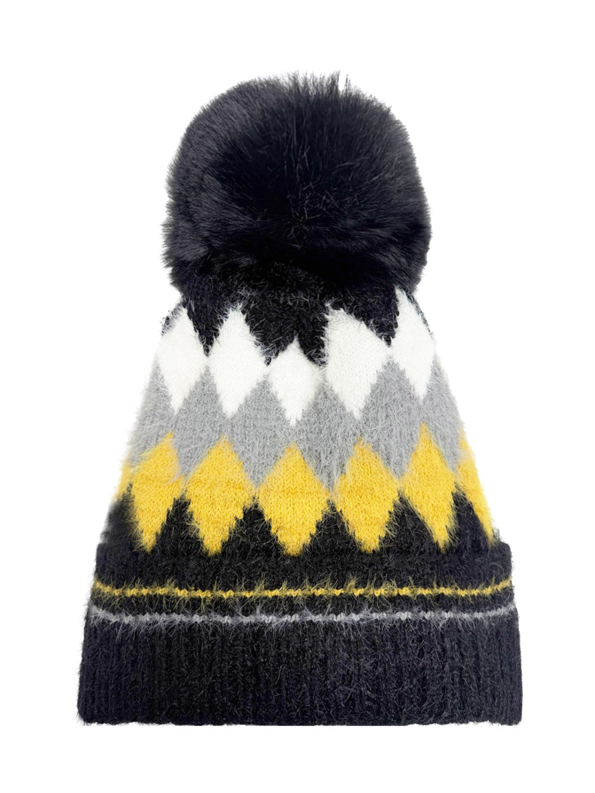 Gradient Color Wool Beanie Women's Winter Fuzzy Insulated Colorful Knit Hat Thic