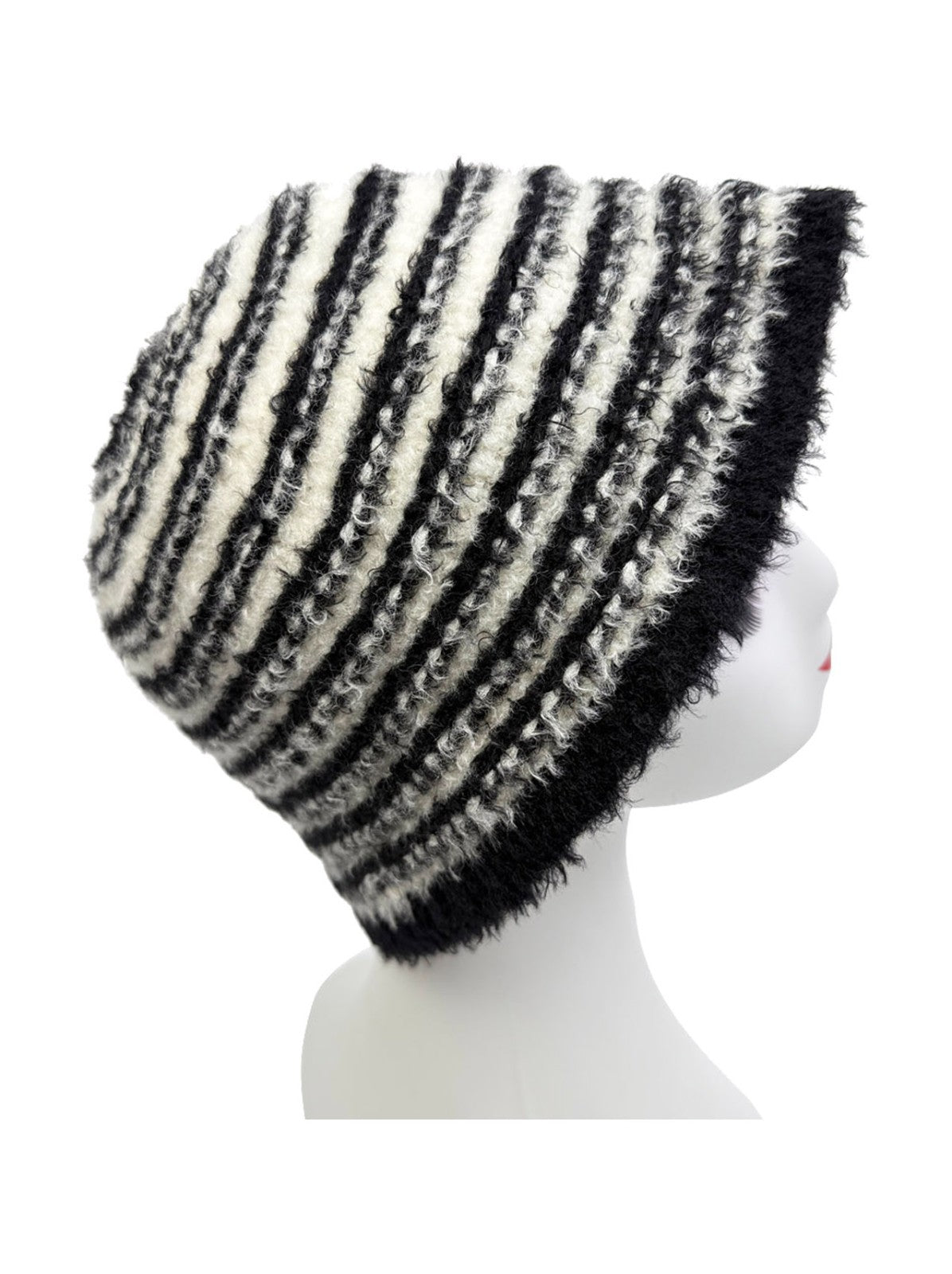 Gradient Color Wool Beanie Women's Winter Fuzzy Insulated Colorful Knit Hat Thic
