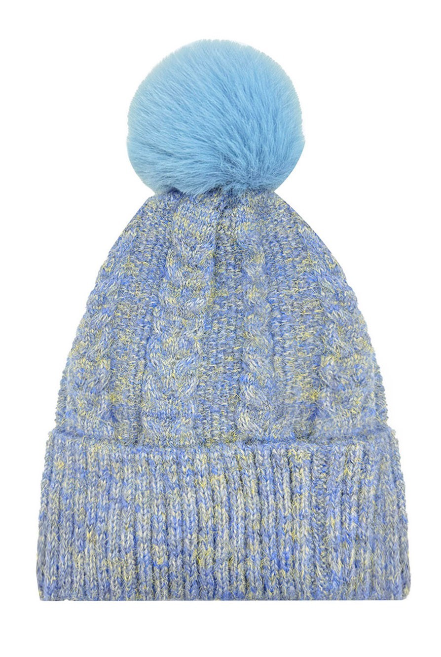 Gradient Color Wool Beanie Women's Winter Fuzzy Insulated Colorful Knit Hat Thic