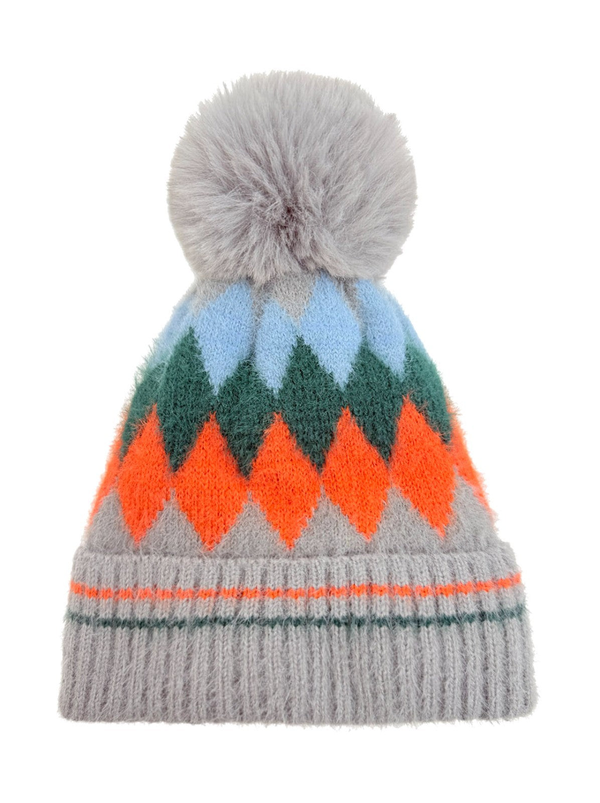 Gradient Color Wool Beanie Women's Winter Fuzzy Insulated Colorful Knit Hat Thic