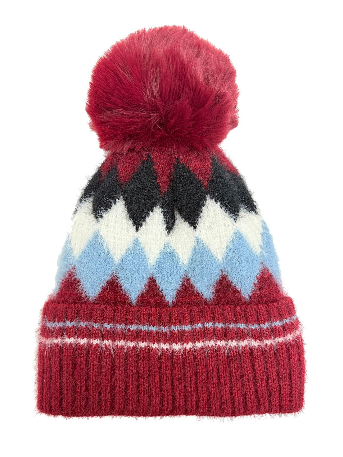 Gradient Color Wool Beanie Women's Winter Fuzzy Insulated Colorful Knit Hat Thic