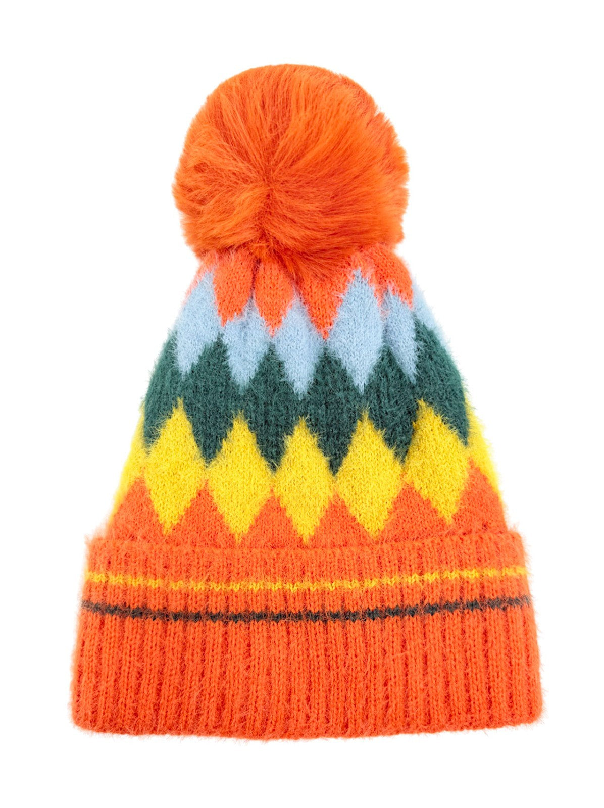 Gradient Color Wool Beanie Women's Winter Fuzzy Insulated Colorful Knit Hat Thic