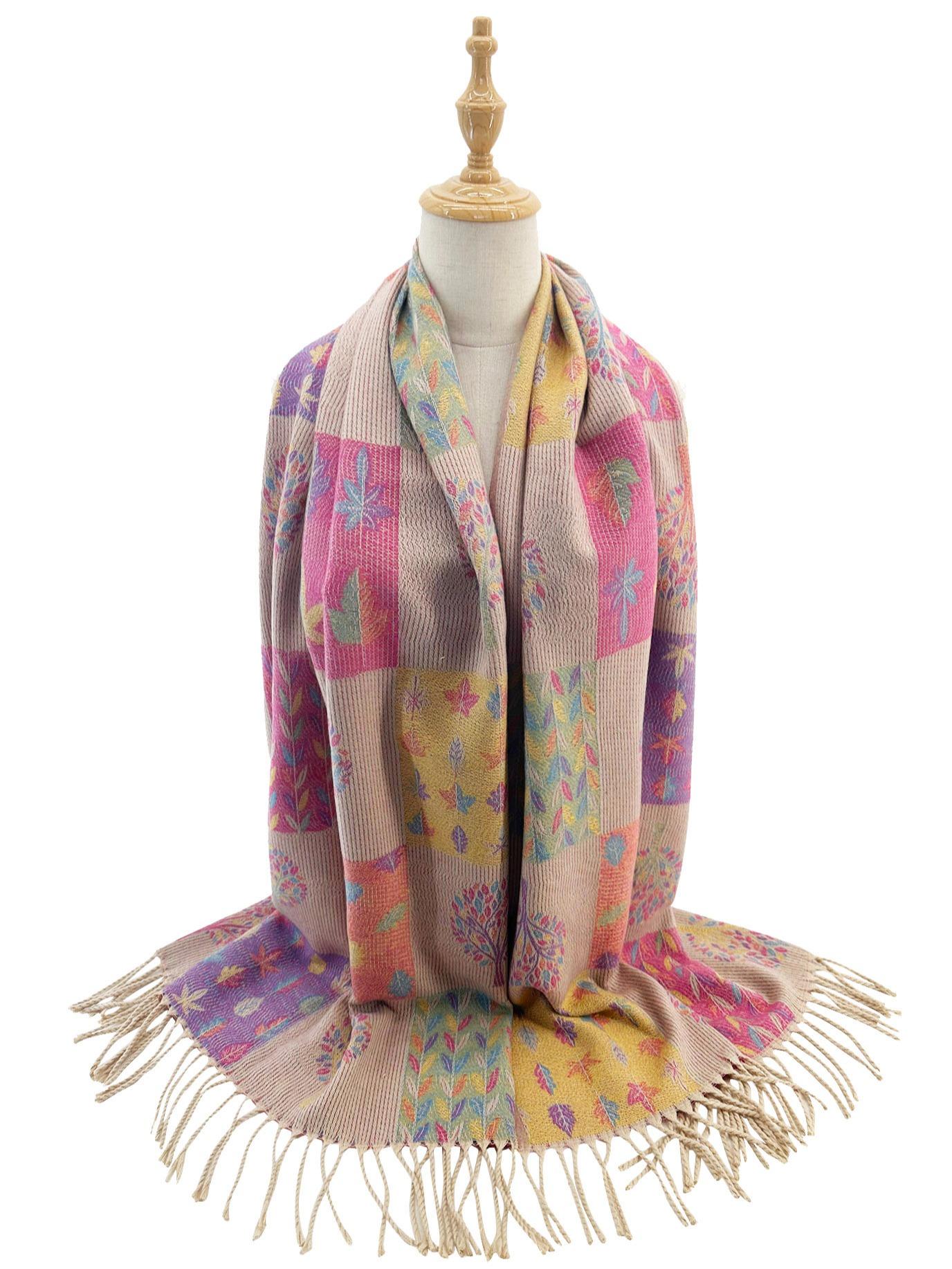 Scarf Diamond Pattern Scarf Women's High end Fashion Thickened Cold proof Outdoor Shawl Big Bazaar