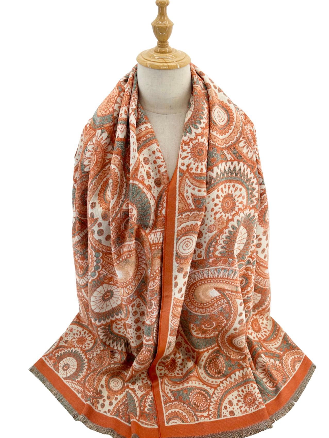 Women's Cashew Flower Long Shawl Scarf Thick Warm Autumn Winter New Style Fashion Accessory