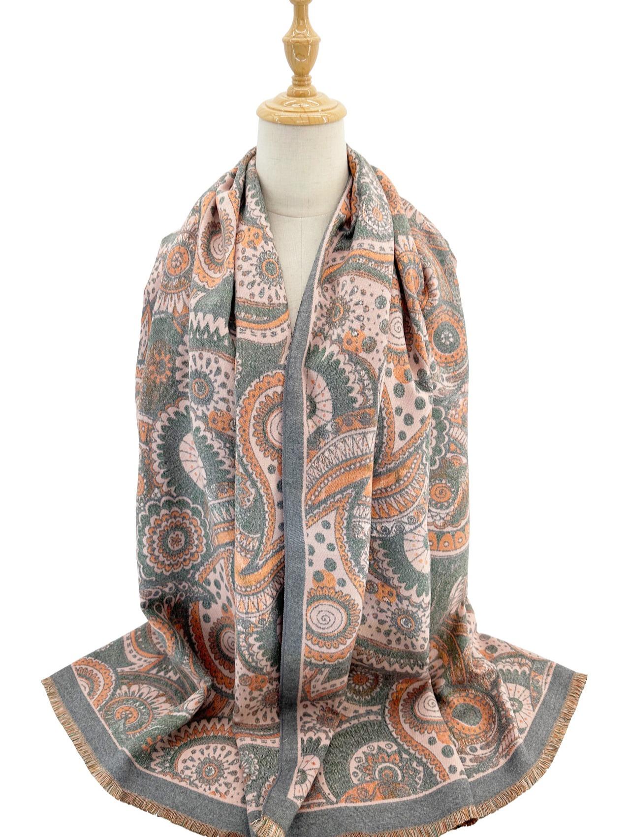 Women's Cashew Flower Long Shawl Scarf Thick Warm Autumn Winter New Style Fashion Accessory