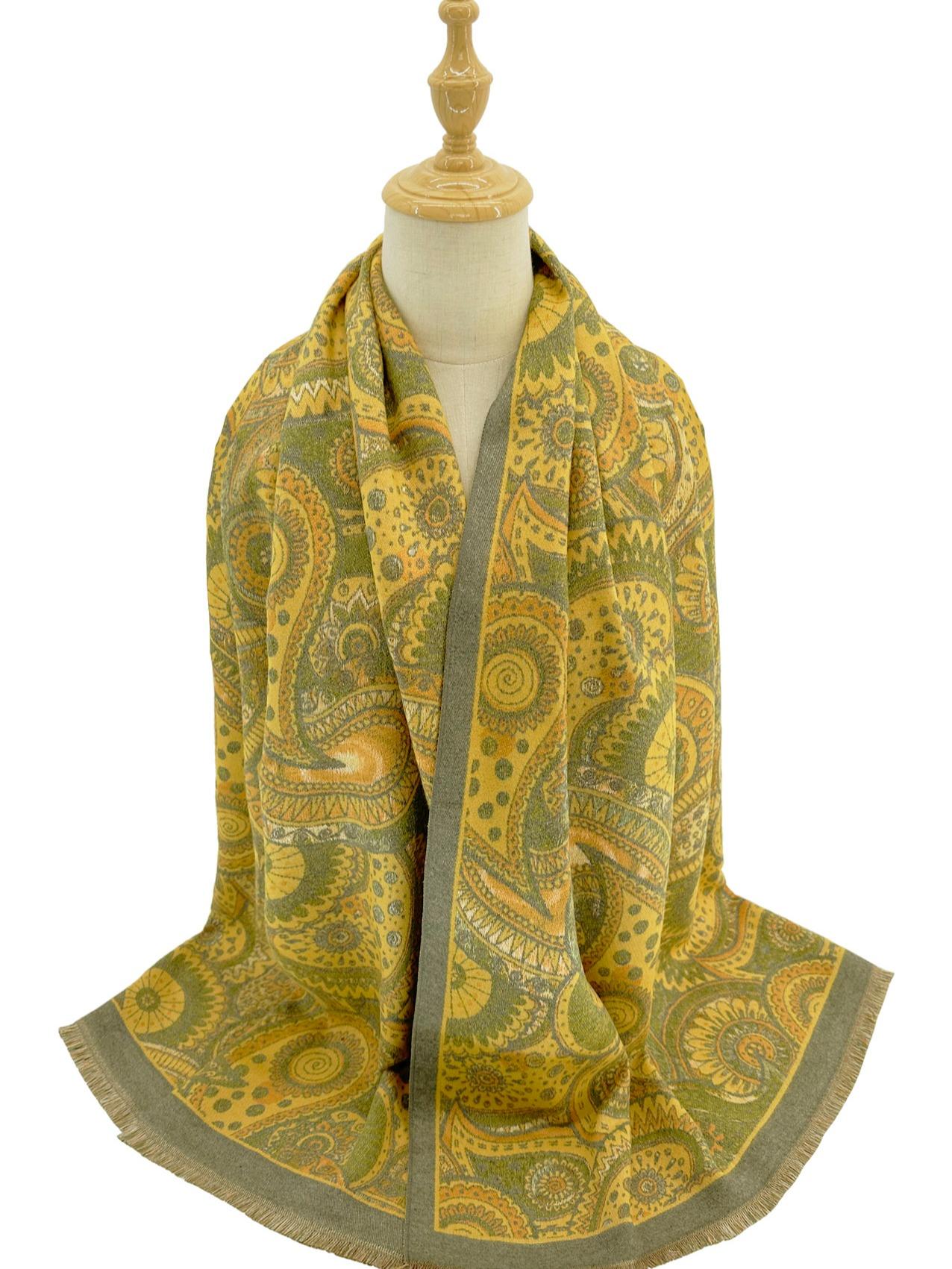 Women's Cashew Flower Long Shawl Scarf Thick Warm Autumn Winter New Style Fashion Accessory