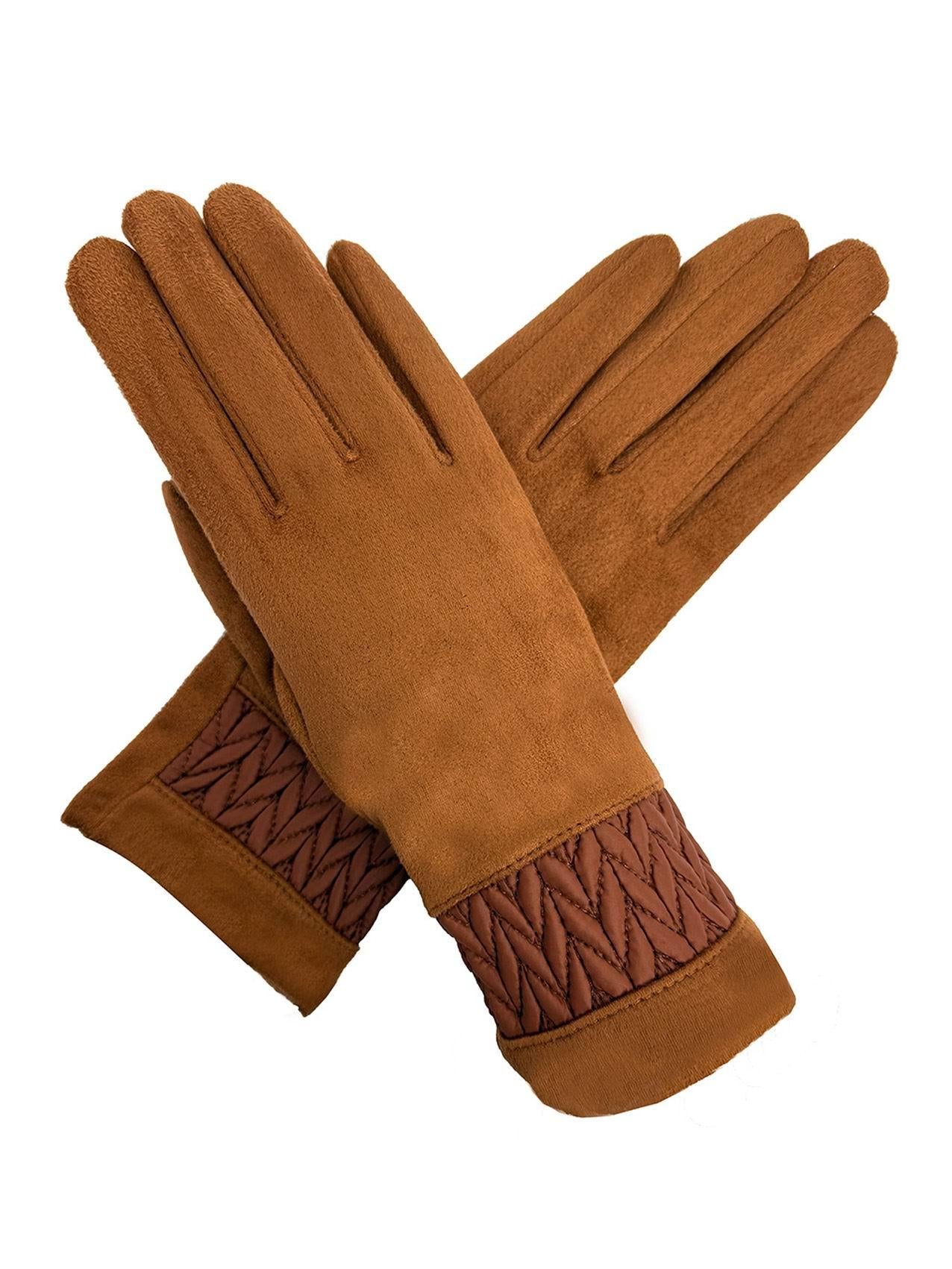 Warm Student Five-Finger Gloves for Women Winter with Lining and Thickening Cute for Cycling in Winter British English Style