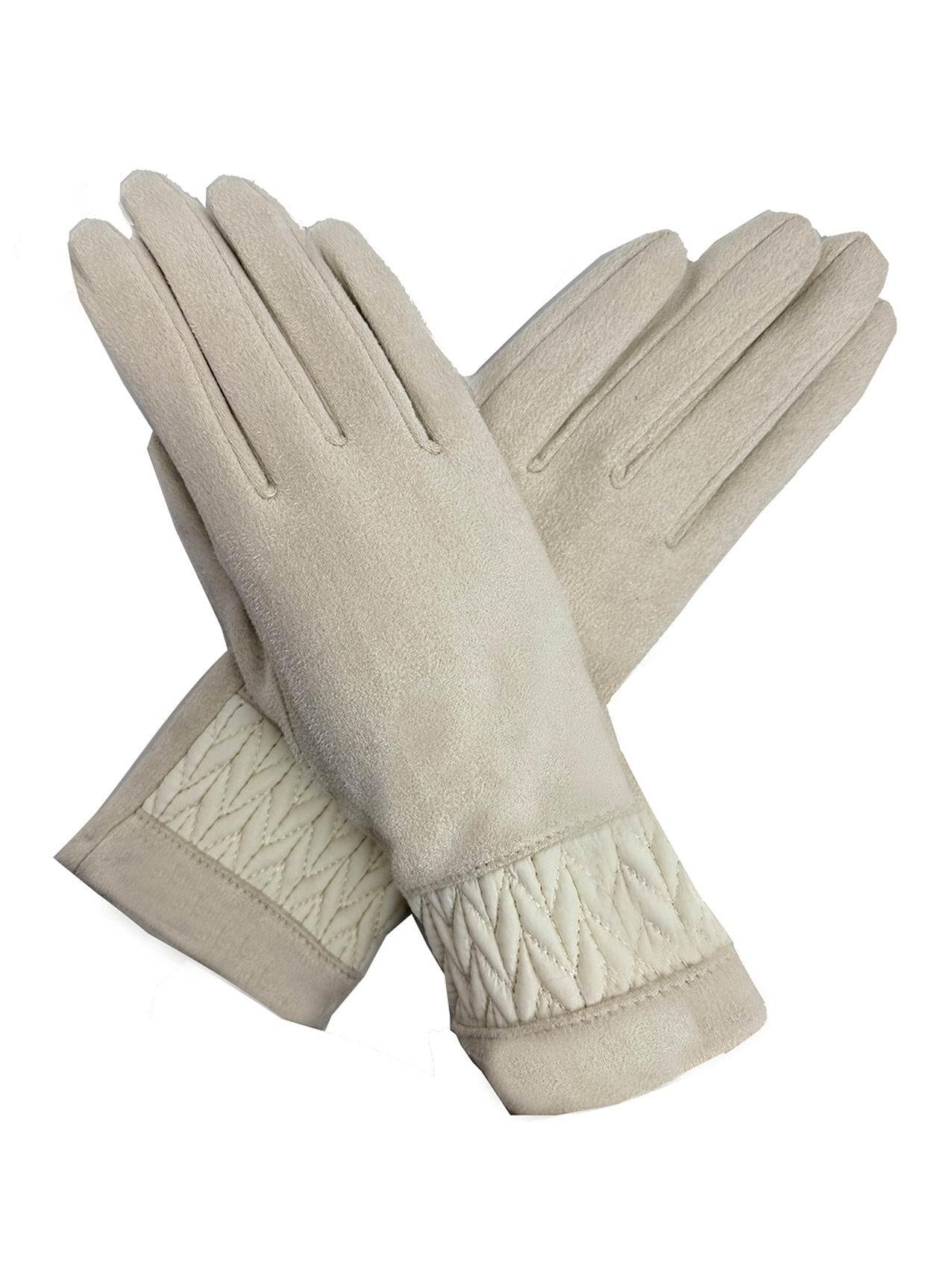 Warm Student Five-Finger Gloves for Women Winter with Lining and Thickening Cute for Cycling in Winter British English Style