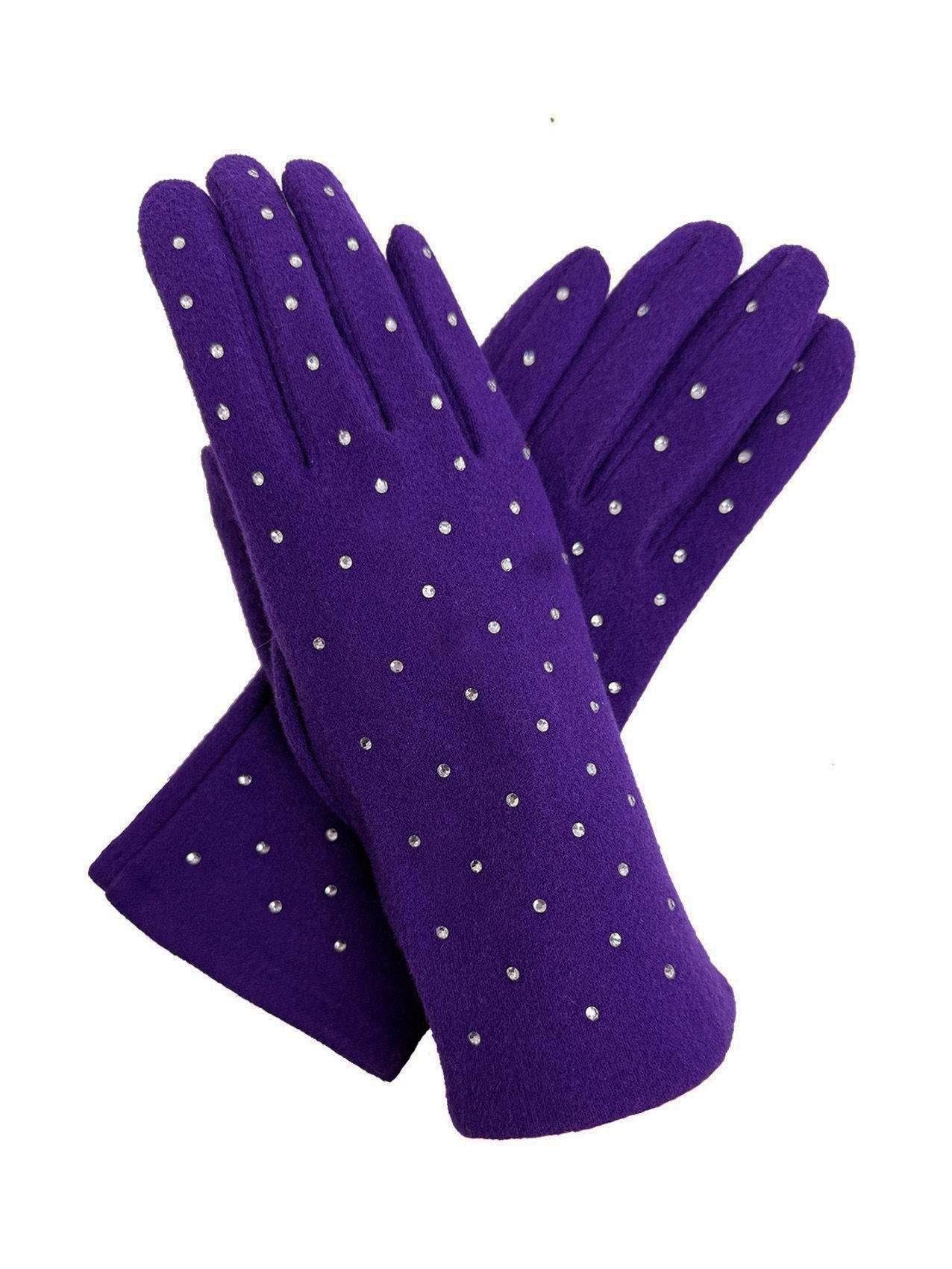 Warm Student Five-Finger Gloves for Women Winter with Lining and Thickening Cute for Cycling in Winter Black Polka Dot Design