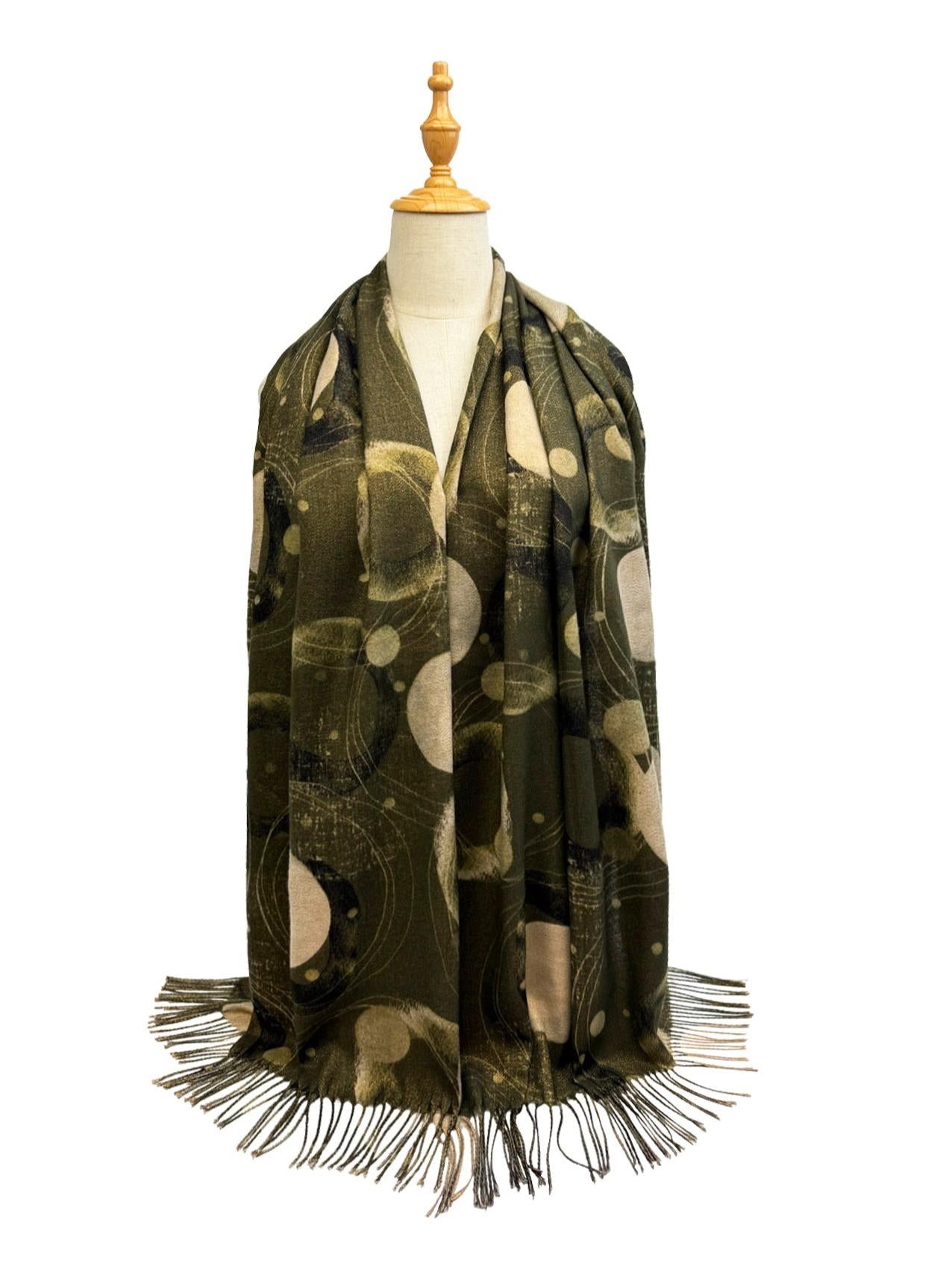 New Coming Winter Fashion Scarf in Stylish Patterns with Fringe for Comfort and Style in Green Black and Brown Options
