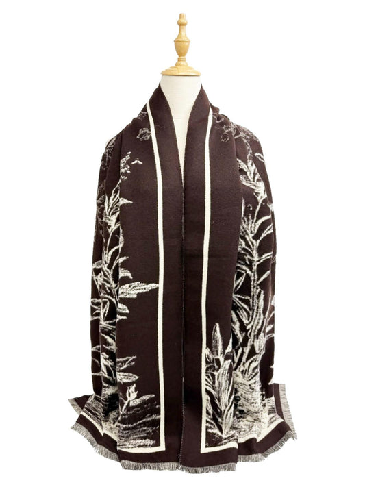 New Coming Winter Fashion Scarf - Vibrant Green, Beige & Maroon Scarf with Unique Patterns for Versatile Styling in Winter & Summer