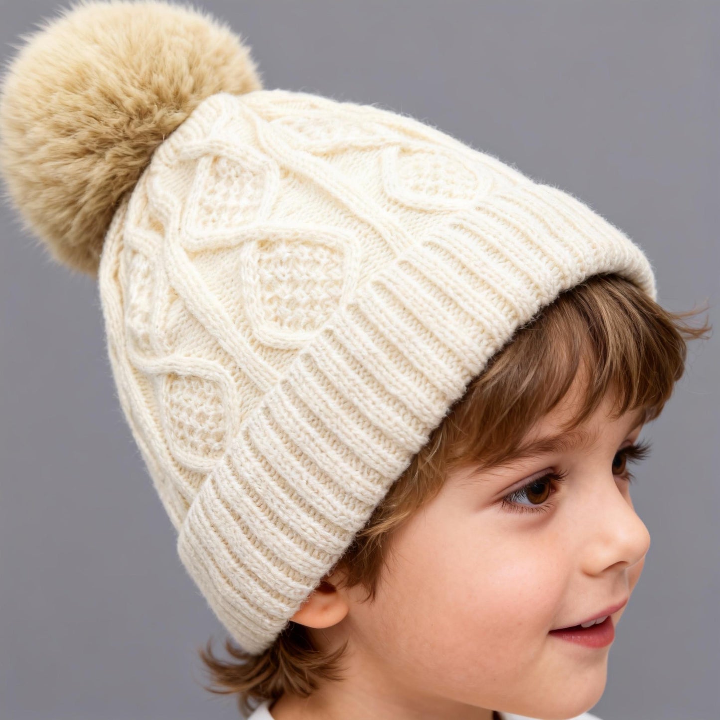 Women's Loose Fitting Big Head Circumference Small Face Solid Color Knitted Hat Autumn Winter High-End Plush Insulation Ear Protection Woolen Hat