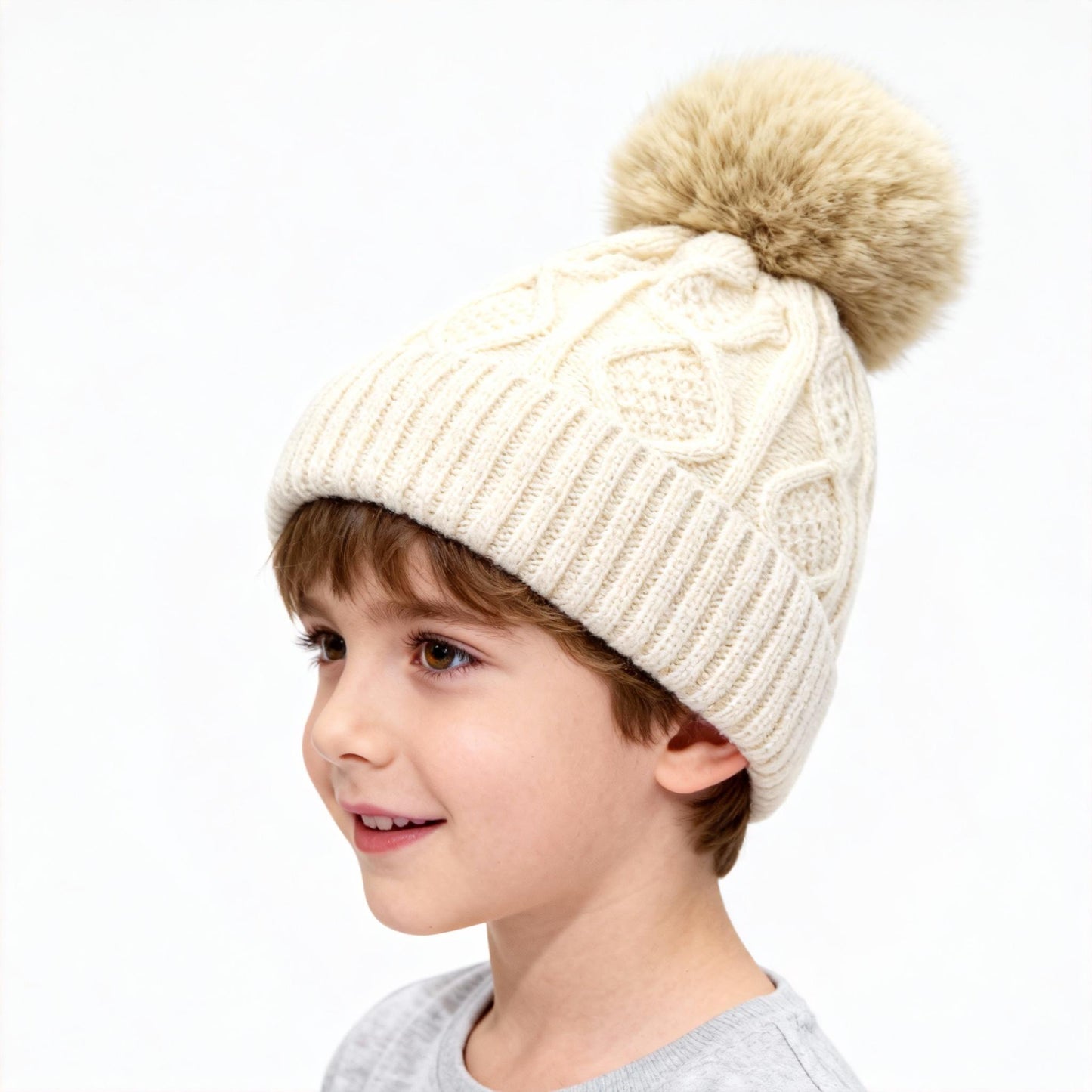 Women's Loose Fitting Big Head Circumference Small Face Solid Color Knitted Hat Autumn Winter High-End Plush Insulation Ear Protection Woolen Hat