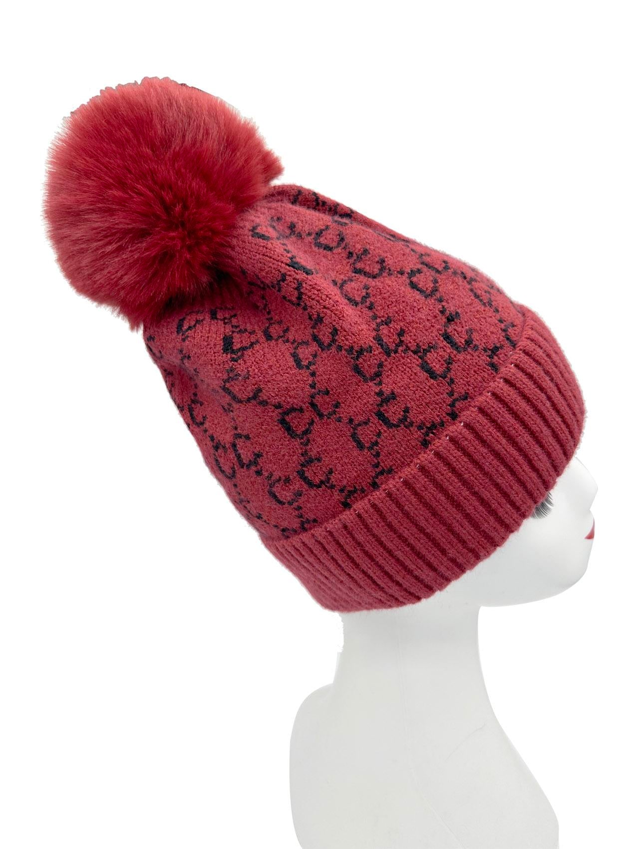 Winter Velvet Warm Hat Children's Jacquard Knitted Yarn Hat with Ear Protection Windproof and Cold Proof Design for Kids