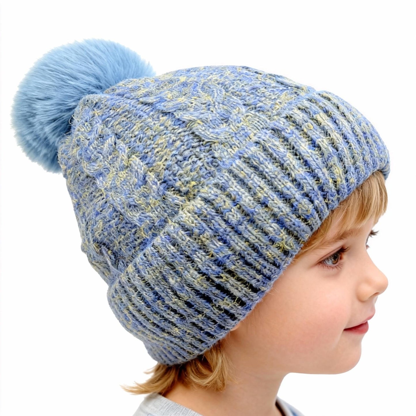 Women's Winter Fleece Lined Colorful Knit Hat with Pom Pom & Ear Flaps Thickened Cold Resistant for Cozy Days and Skiing