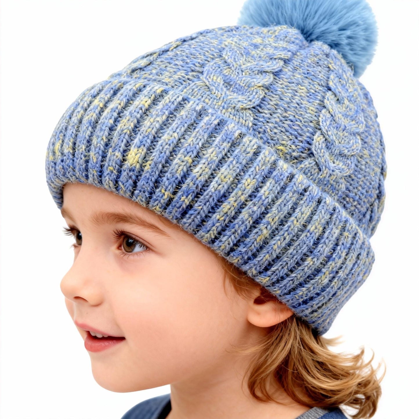 Women's Winter Fleece Lined Colorful Knit Hat with Pom Pom & Ear Flaps Thickened Cold Resistant for Cozy Days and Skiing