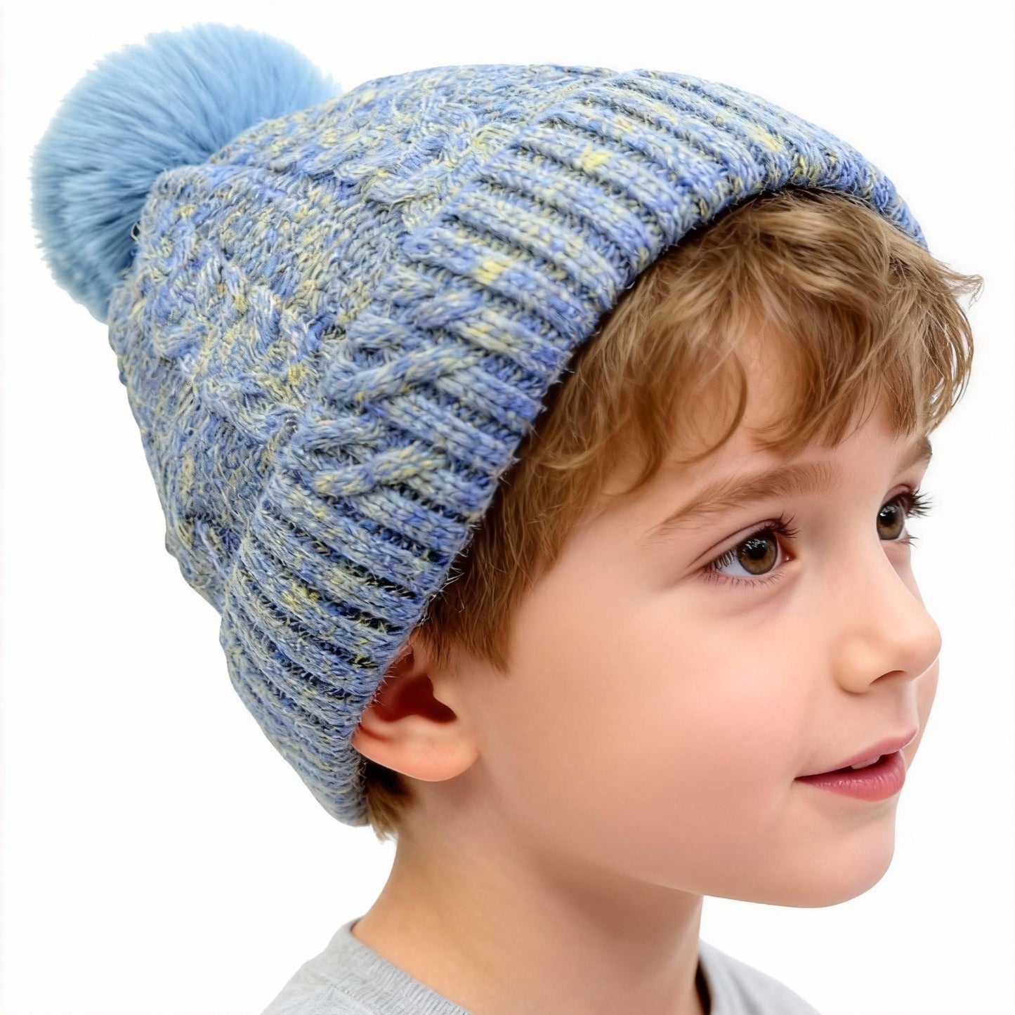 Women's Winter Fleece Lined Colorful Knit Hat with Pom Pom & Ear Flaps Thickened Cold Resistant for Cozy Days and Skiing