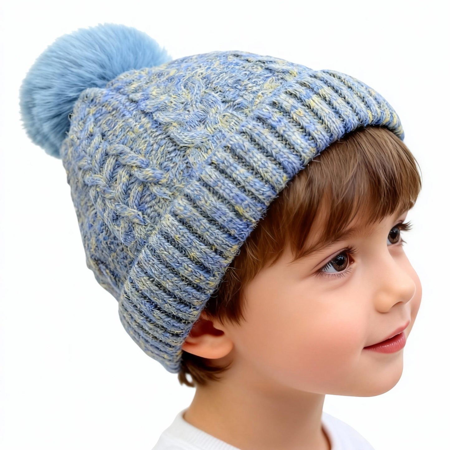 Women's Winter Fleece Lined Colorful Knit Hat with Pom Pom & Ear Flaps Thickened Cold Resistant for Cozy Days and Skiing