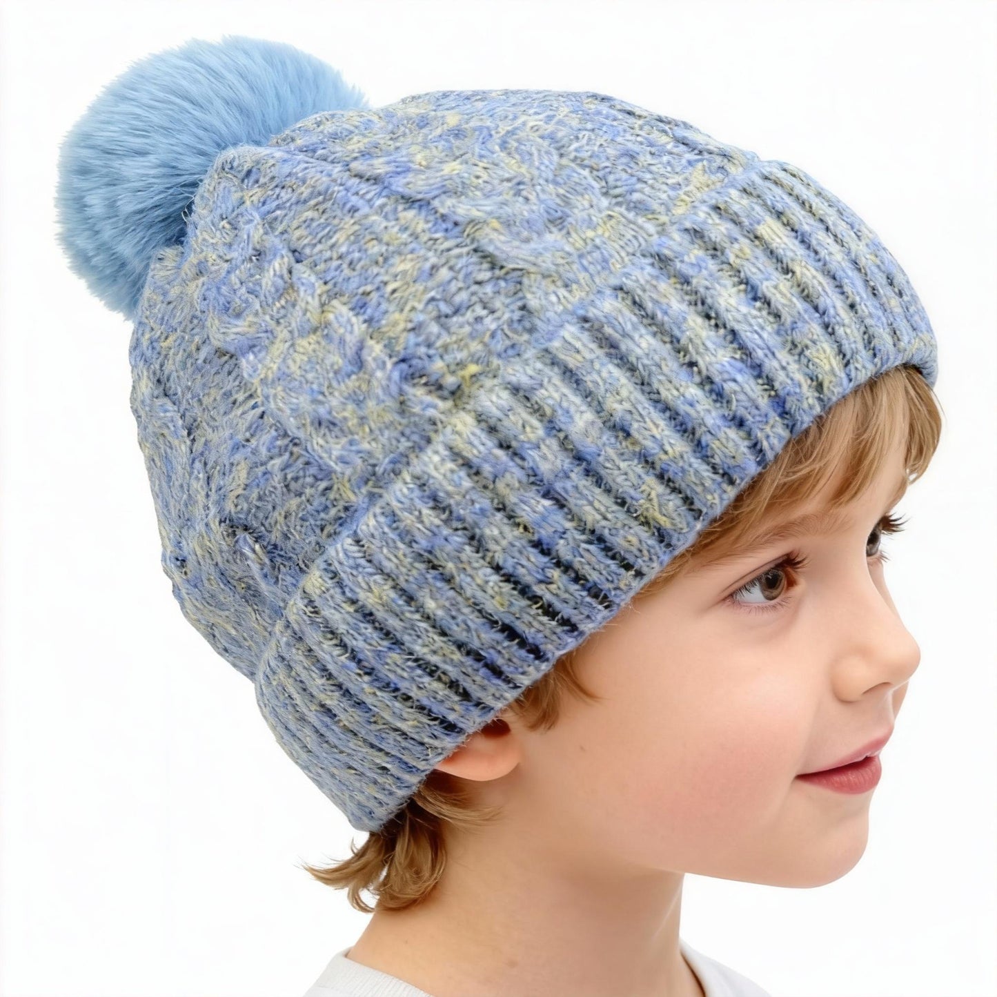 Women's Winter Fleece Lined Colorful Knit Hat with Pom Pom & Ear Flaps Thickened Cold Resistant for Cozy Days and Skiing