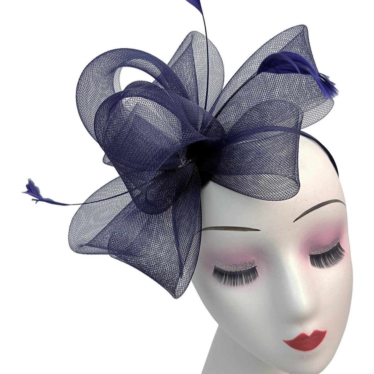 Flower & Feathers Detailed Fascinator Hat with Headband and Clip in Vibrant Colors for Special Occasions