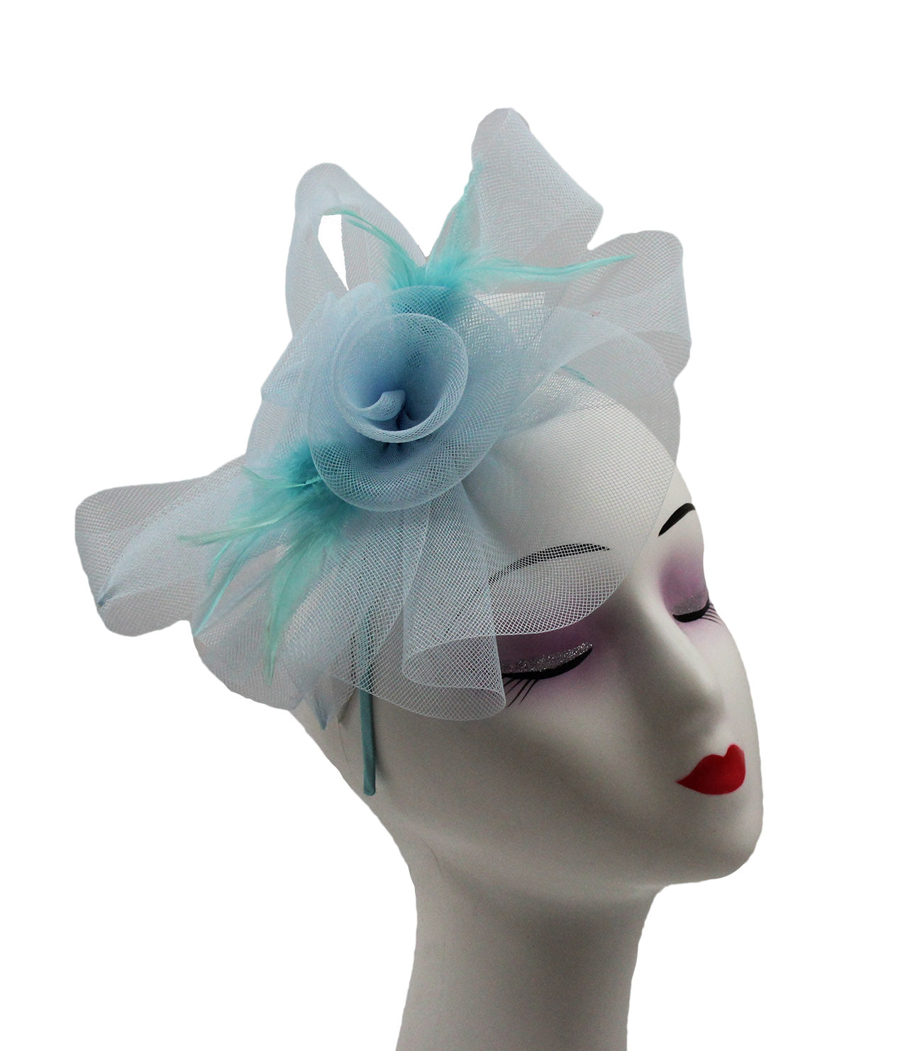 Folded Bow Fascinator with Tipped Feathers