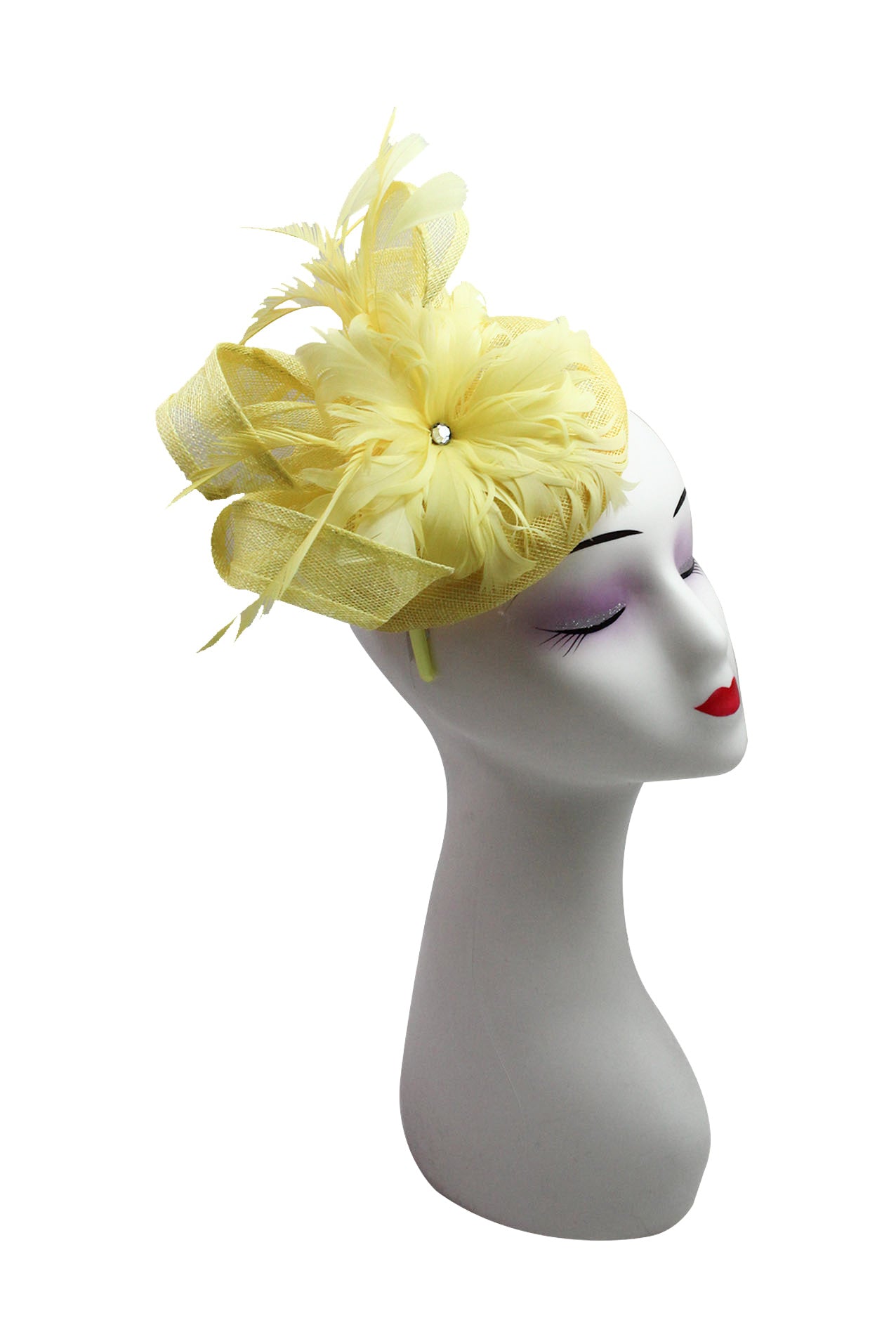 Round Pillbox Feather Flower Centered Fascinator for Elegant Occasions