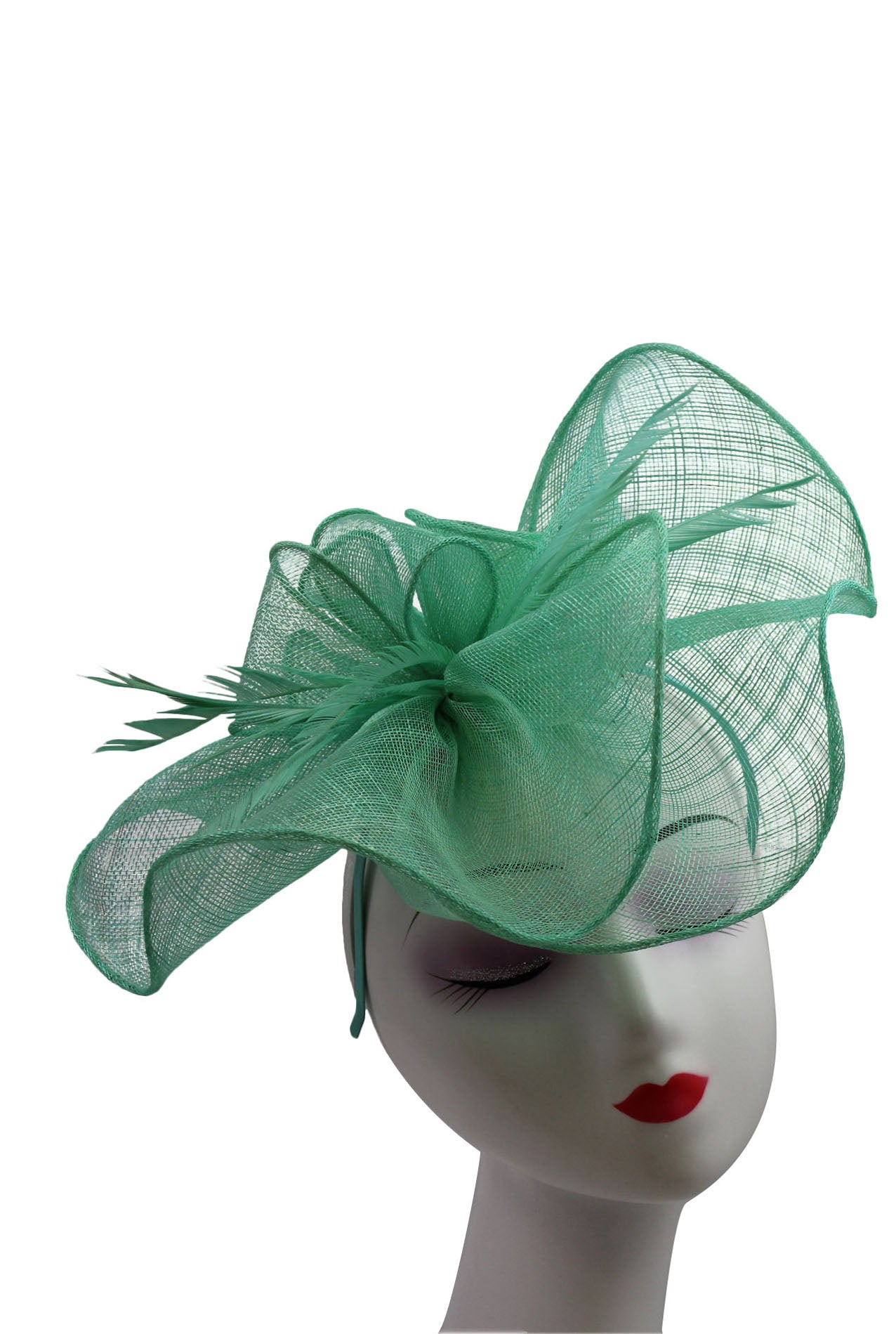 Ruffles Trimmed Edge Sinamay Fascinator in Elegant Colors for Special Occasions