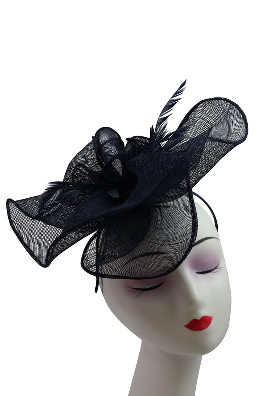 Ruffles Trimmed Edge Sinamay Fascinator in Elegant Colors for Special Occasions