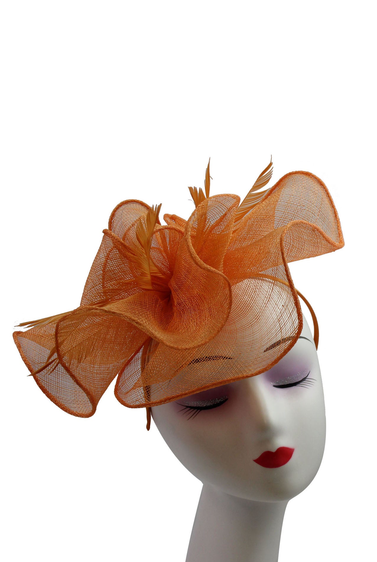 Ruffles Trimmed Edge Sinamay Fascinator in Elegant Colors for Special Occasions