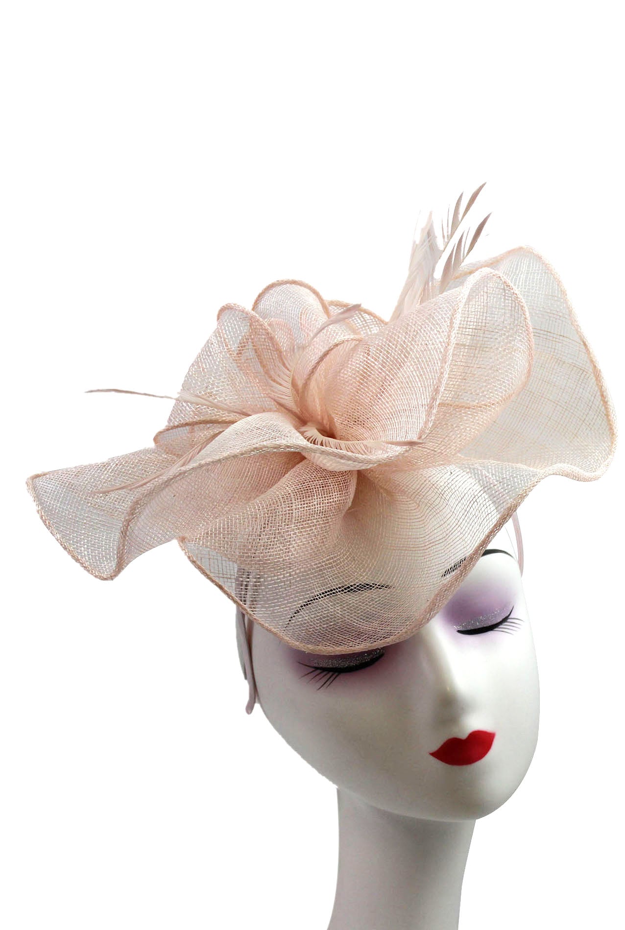 Ruffles Trimmed Edge Sinamay Fascinator in Elegant Colors for Special Occasions