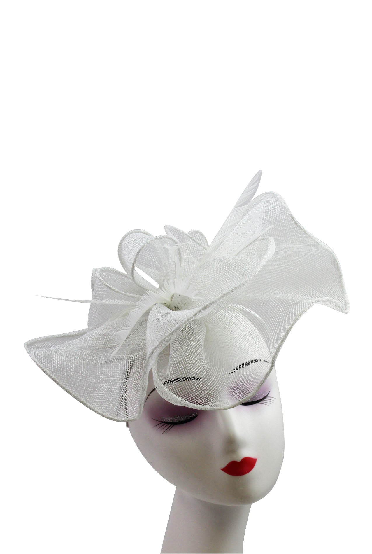 Ruffles Trimmed Edge Sinamay Fascinator in Elegant Colors for Special Occasions