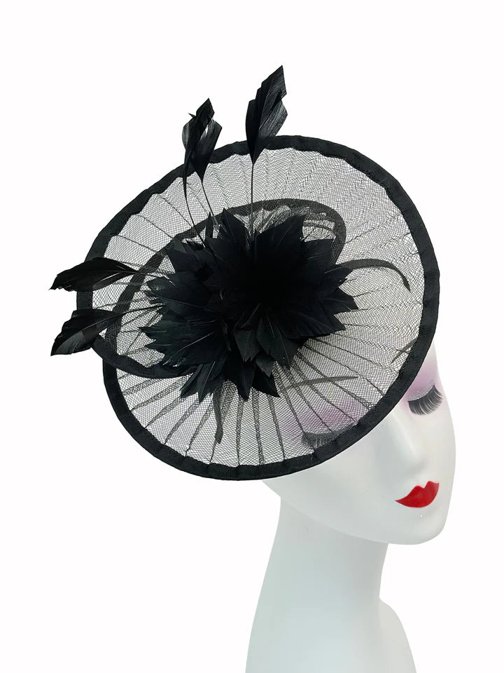 Fascinator Women's Large Headband Clip Hat For WeddingsLadies Day Races Ascot