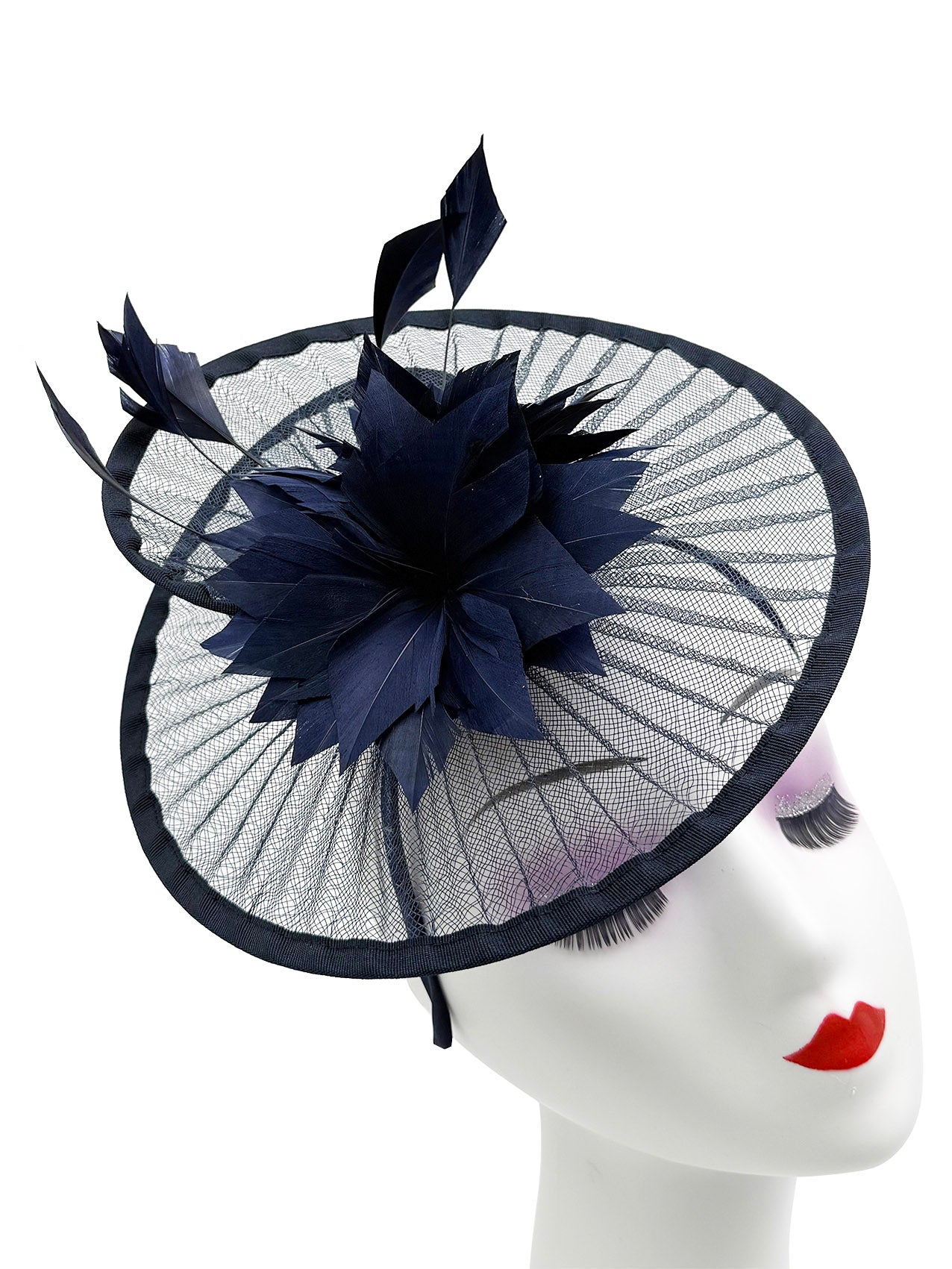 Fascinator Women's Large Headband Clip Hat For WeddingsLadies Day Races Ascot