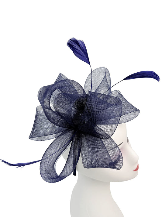 Flower & Feathers Detailed Fascinator Hat with Headband and Clip in Vibrant Colors for Special Occasions