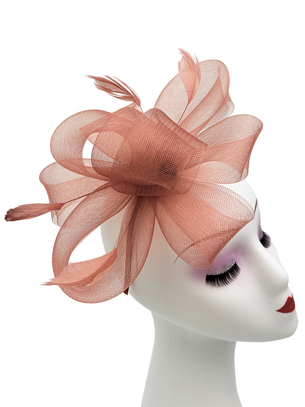 Flower & Feathers Detailed Fascinator Hat with Headband and Clip in Vibrant Colors for Special Occasions