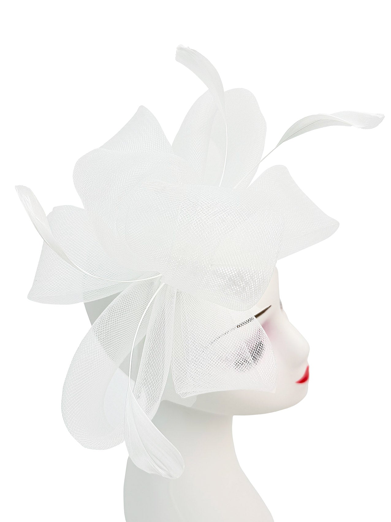 Flower & Feathers Detailed Fascinator Hat with Headband and Clip in Vibrant Colors for Special Occasions